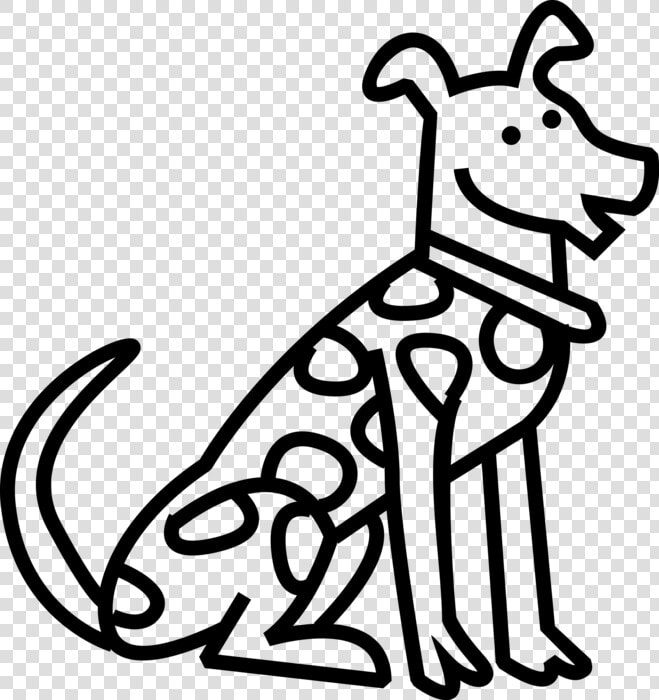 Vector Illustration Of Spotted Dalmatian Dog   Line Art  HD Png DownloadTransparent PNG