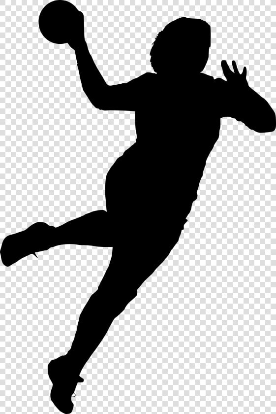 Handball Jumpman Silhouette Sport Clip Art   Handball Clipart Black And White  HD Png DownloadTransparent PNG