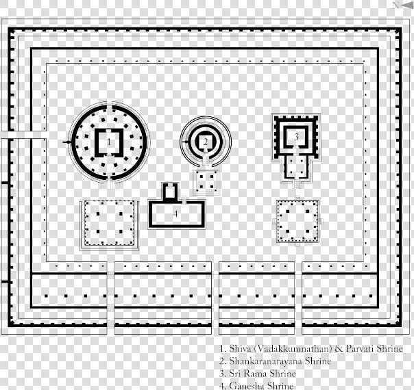 Vadakkumnathan Plan  Sanctum Sanctorum   Plan Vadakkunnathan Temple Thrissur  HD Png DownloadTransparent PNG