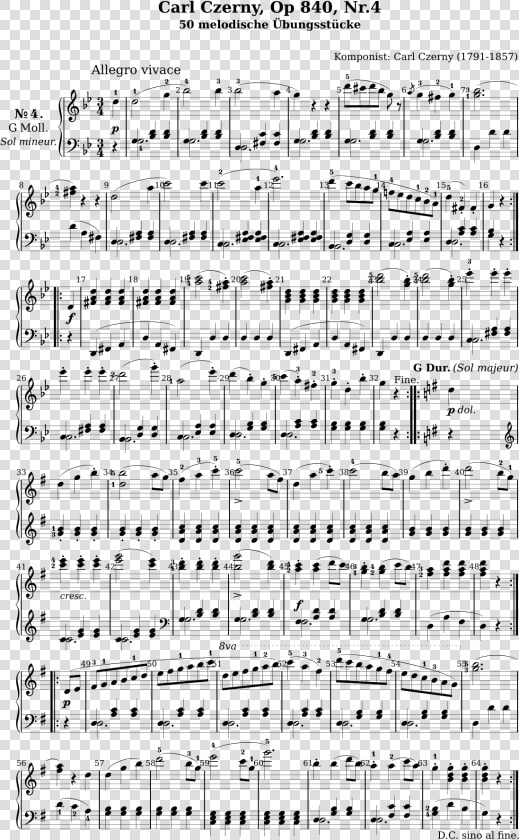 Carl Czerny  Op 840  Nr   Sheet Music  HD Png DownloadTransparent PNG