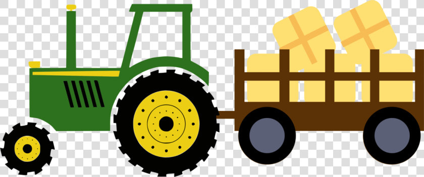 Tractor With Hay Wagon   John Deere Tractor Clipart  HD Png DownloadTransparent PNG