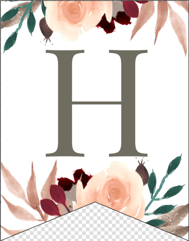 Letter H Penant Flag With Pink  Green  Brown  And Burgandy   Illustration  HD Png DownloadTransparent PNG