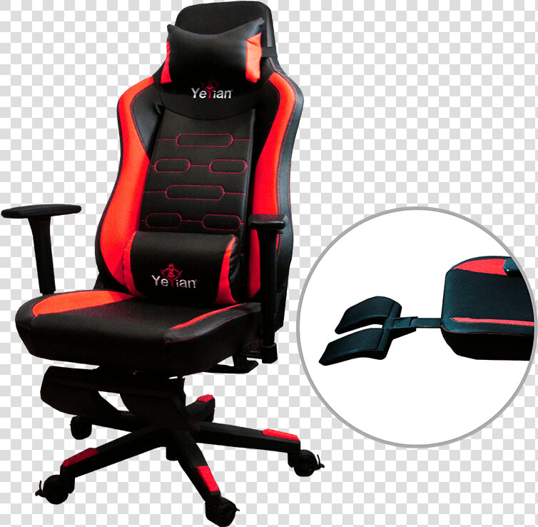 Silla Gaming Fury Yar 950 Roja Con Reposapies   Office Chair  HD Png DownloadTransparent PNG