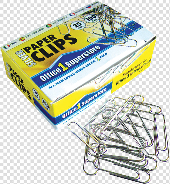 O1s Silver Paper Clips 25mm  100pcs paper Box   Paper Clip Box Png  Transparent PngTransparent PNG