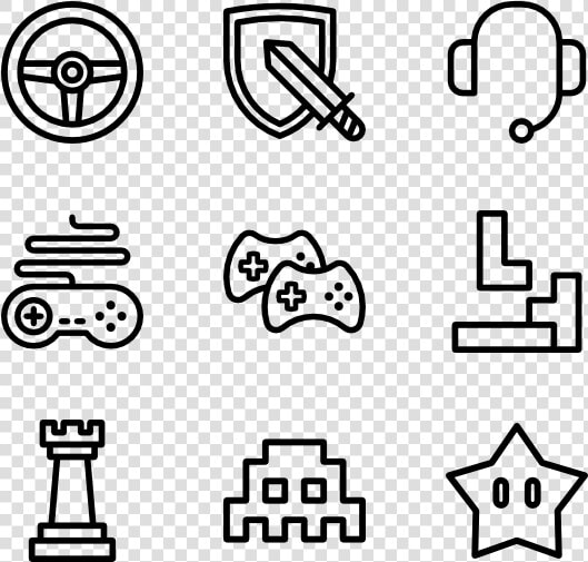 Linear Game Design Elements   Hand Drawn Social Media Icons Png  Transparent PngTransparent PNG