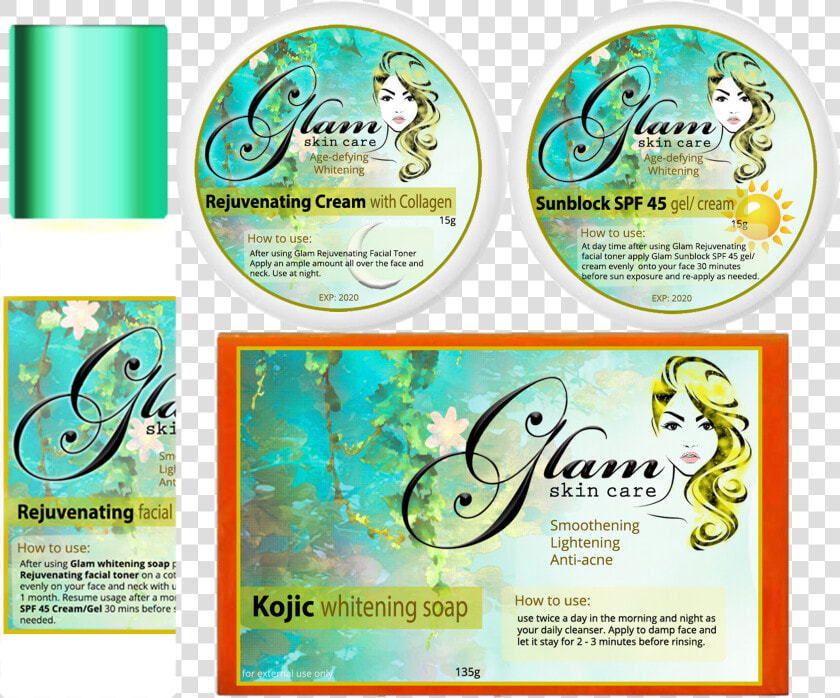 Glam Skin Care Rejuvenating Set With Collagen Helps   Glam Skin Care  HD Png DownloadTransparent PNG