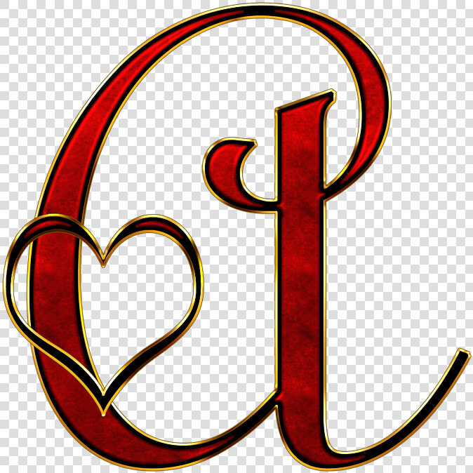 Alfabeto Rojo Con Dorado Y Corazón   Letter A With A Heart  HD Png DownloadTransparent PNG