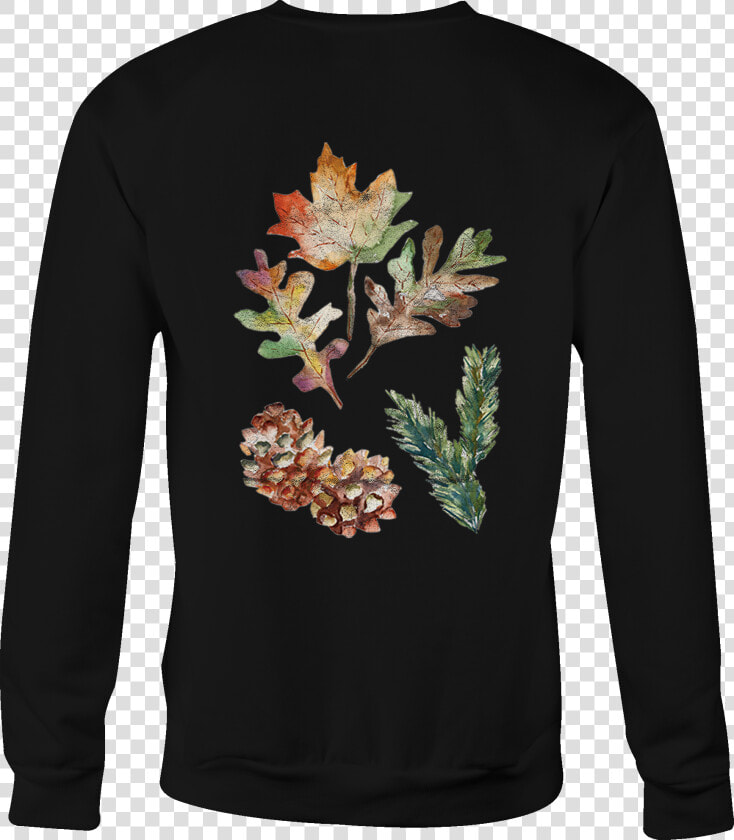 Crewneck Sweatshirt Autumn Fall Leaves Shirt For Men   Long sleeved T shirt  HD Png DownloadTransparent PNG