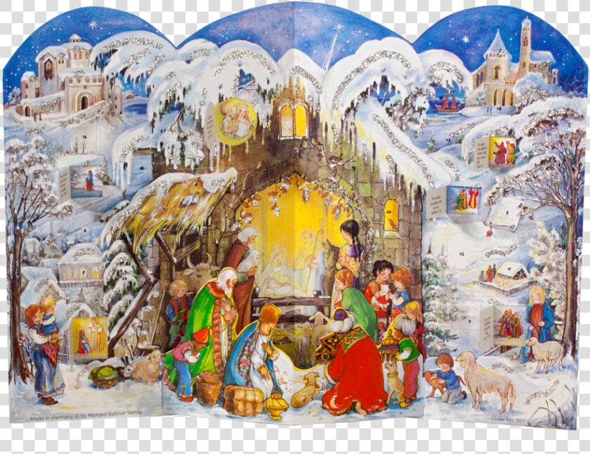 Advent Calendar Nativity Scene   Traditional Advent Calendars  HD Png DownloadTransparent PNG