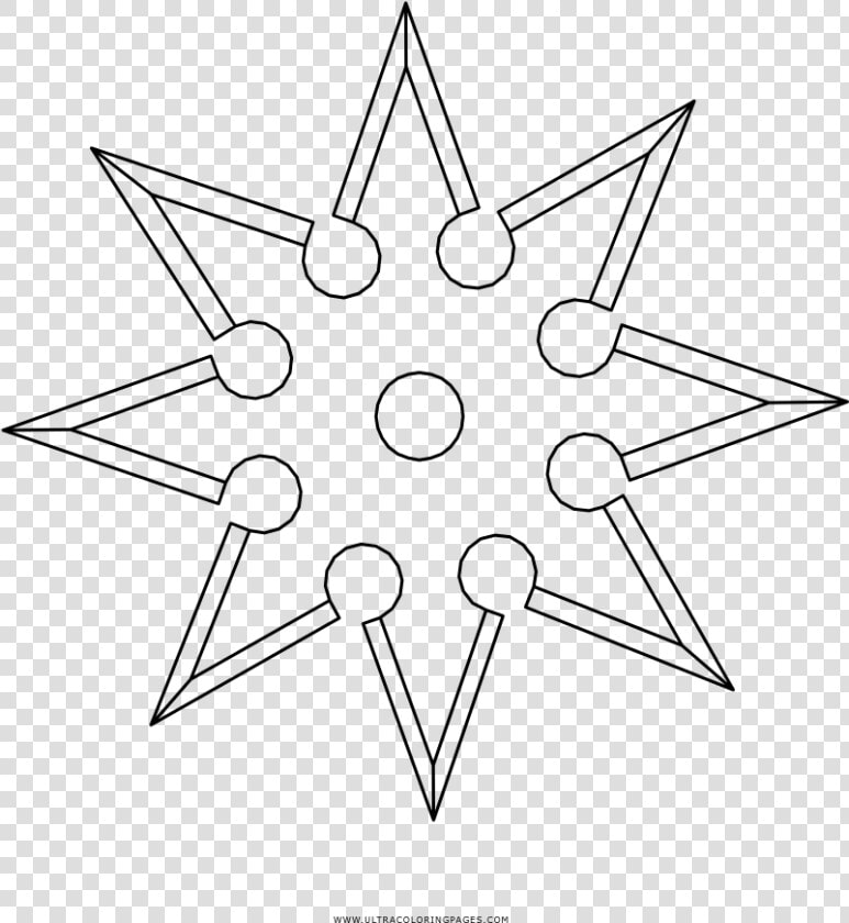 Shuriken Coloring Page   Line Art  HD Png DownloadTransparent PNG