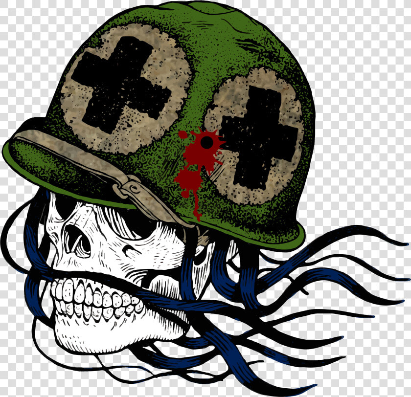 Transparent Soldier Helmet Clipart   Skull With Medic Helmet  HD Png DownloadTransparent PNG