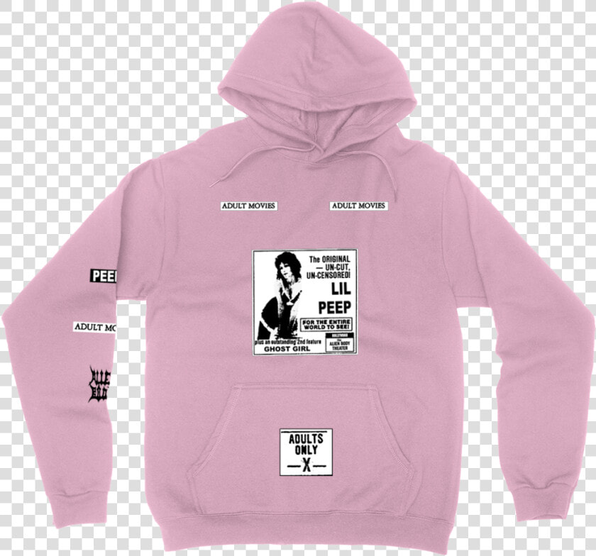 Lil Peep X Alien Body Adult Movies Hoodie   Lil Peep Pink Hoodie  HD Png DownloadTransparent PNG