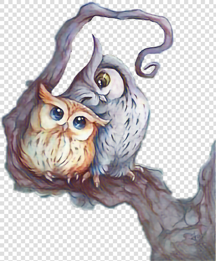  freetoedit  cute  owls   Buhos Hermosos Dibujos  HD Png DownloadTransparent PNG