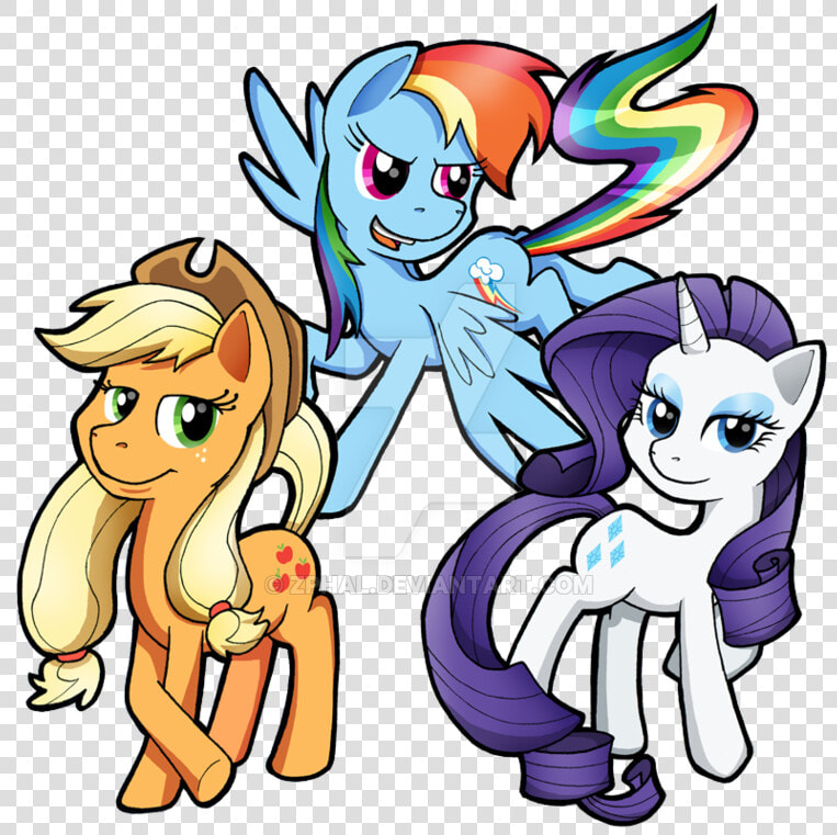 My Little Pony Applejack Rainbow Dash Rarity By Zphal   My Little Pony Applejack Rainbow Dash And Rarity  HD Png DownloadTransparent PNG