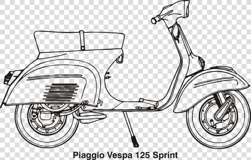 Motor Vespa Hitam Putih  HD Png DownloadTransparent PNG