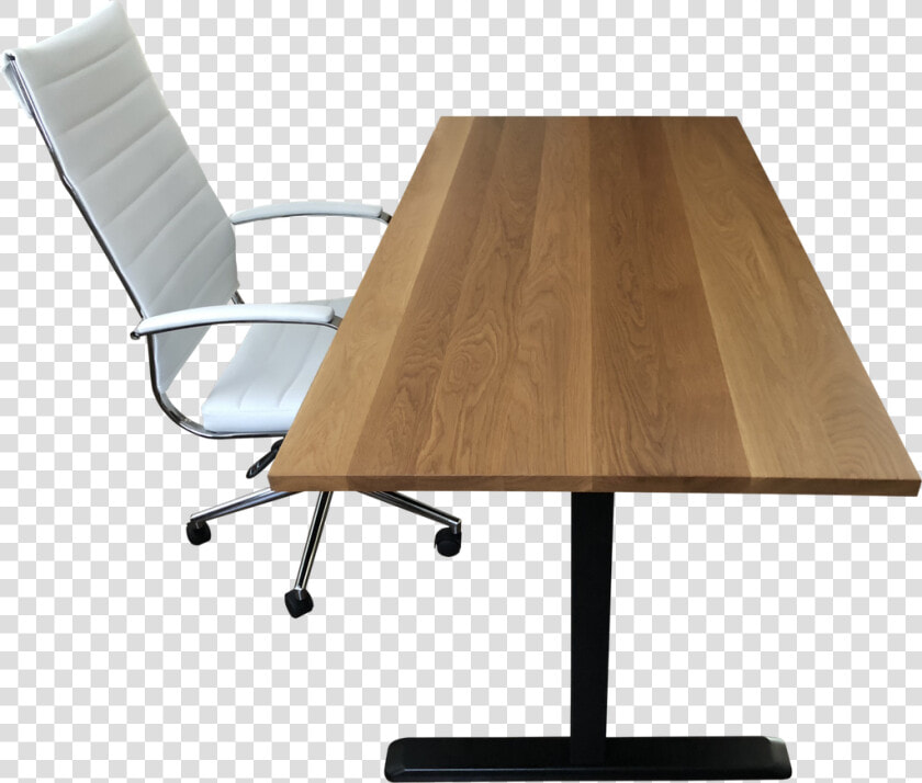 White Oak Desk Top With Chair And Standing Desk Frame   Desk  HD Png DownloadTransparent PNG