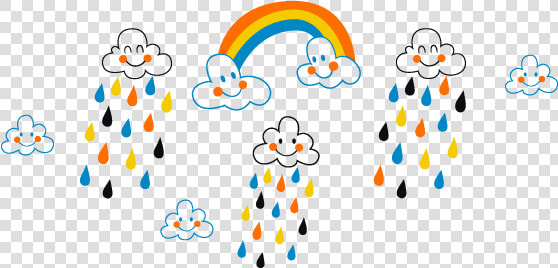 Vinilos Infantiles Nubes Y Lluvia De Colores  HD Png DownloadTransparent PNG