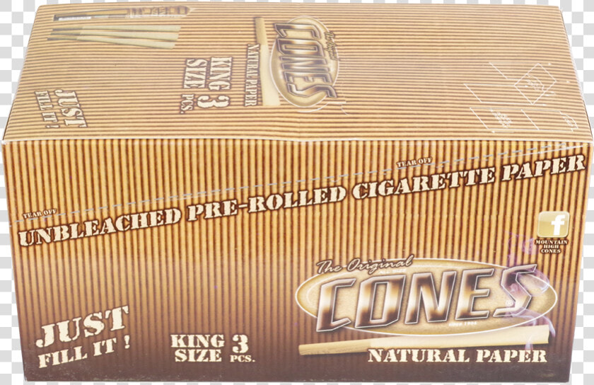 The Original Cones Natural Paper King Size 3 Piece   Box  HD Png DownloadTransparent PNG