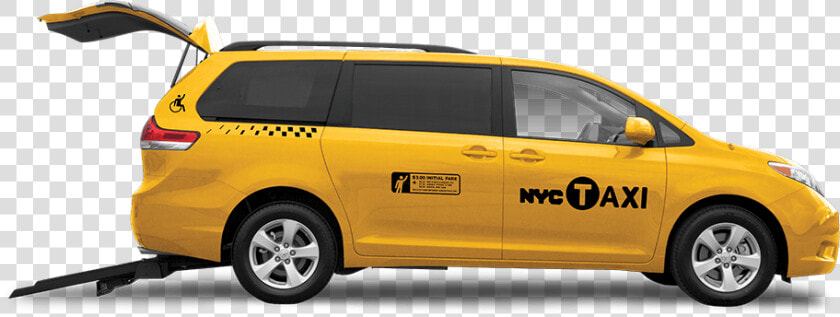 Nyc Taxi With Rear Entry Wheelchair Ramp   Minivan  HD Png DownloadTransparent PNG