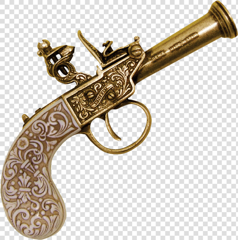 1798 Gold English Flintlock Pistol   Gold Flintlock Pistol  HD Png DownloadTransparent PNG