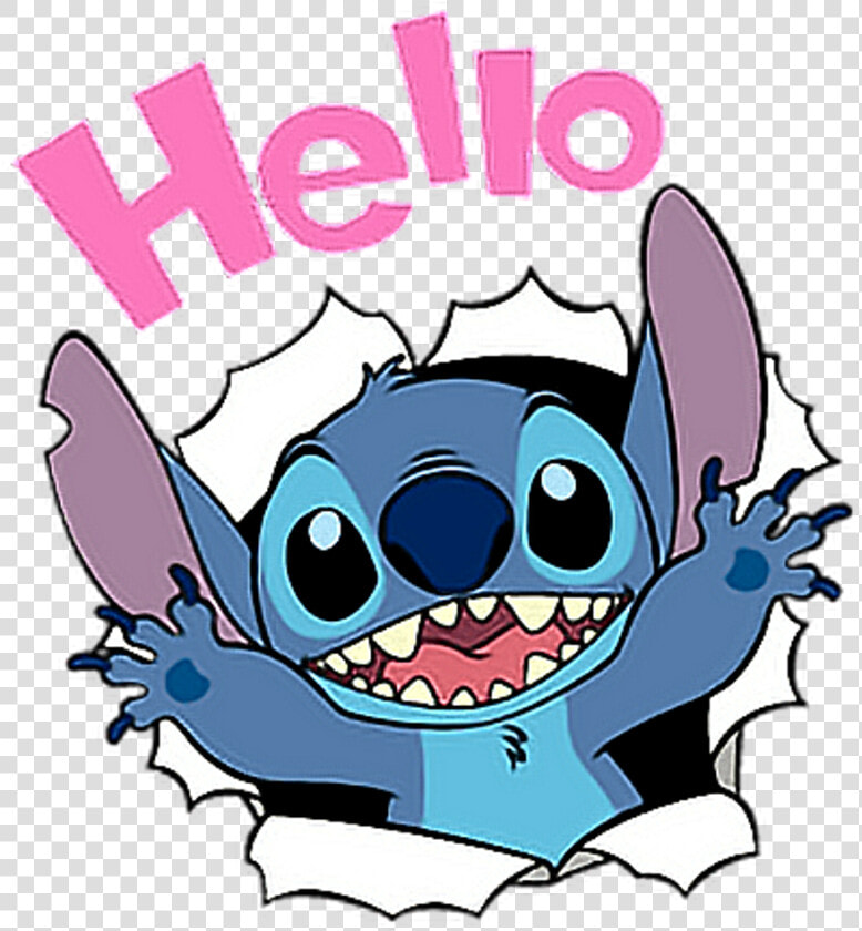 Stitch Disney Hello Cute Liloandstich Freetoedit Clipart   Cute Lilo  amp  Stitch  HD Png DownloadTransparent PNG