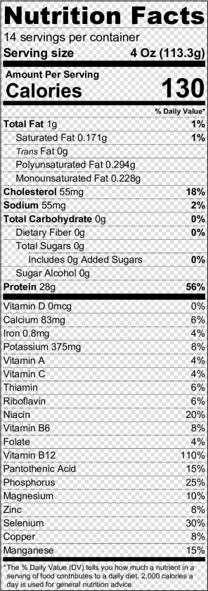 Wild Caught Walleye Nutrition Info   Basil Nutrition Facts  HD Png DownloadTransparent PNG