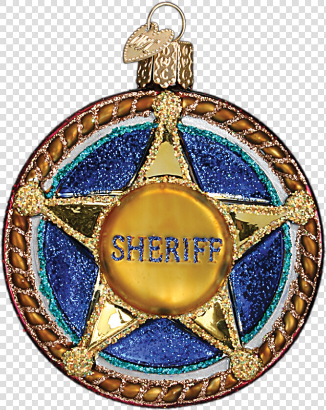 Old World Christmas Sheriff Badge Glass Ornament  Owc old   Sheriff Christmas  HD Png DownloadTransparent PNG