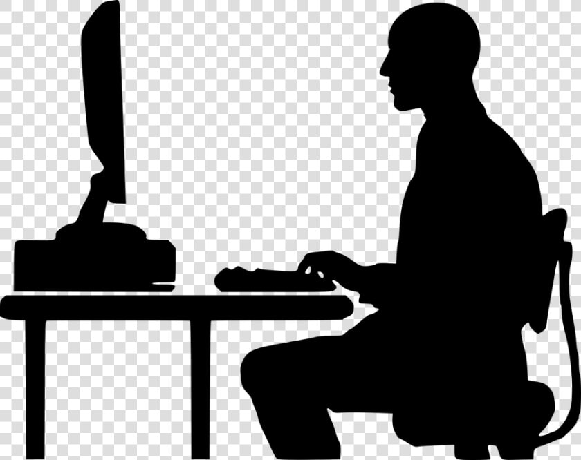 Programmer  Typing  Silhouette  Ceo  Computer  People   Silhouette Computer  HD Png DownloadTransparent PNG