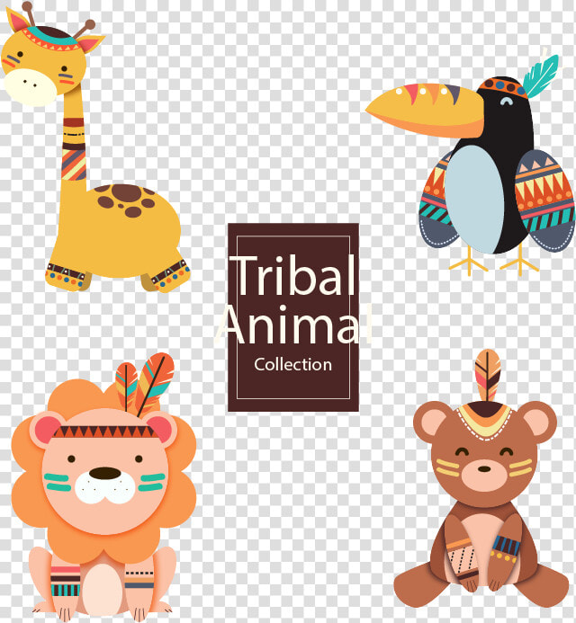 Transparent Tribe Clipart   Tribal Animals Cartoon Png  Png DownloadTransparent PNG