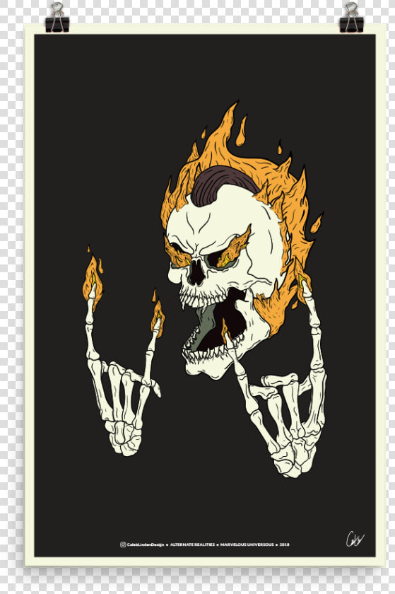 Ghost Rider Skater Marvel Print   Png Download   Illustration  Transparent PngTransparent PNG