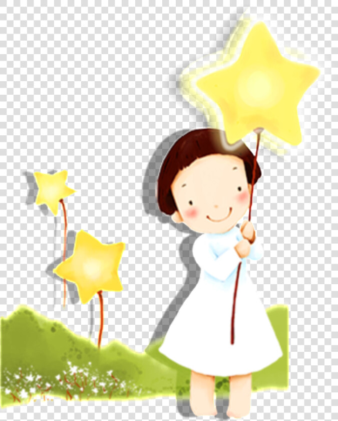 Cartoon Fairytale Pentagram Girl Pattern  HD Png DownloadTransparent PNG