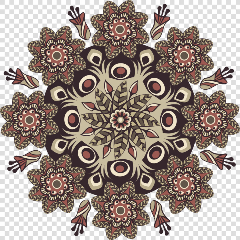 Mandala  Pattern  Round  Brown  Floral  Vintage   Pattern Brown Png  Transparent PngTransparent PNG