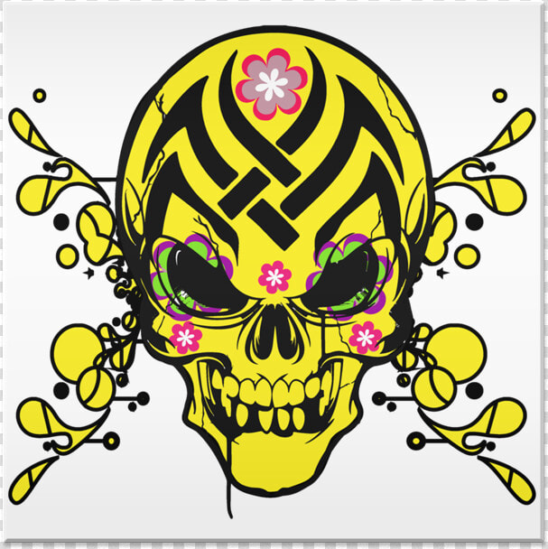 Azulejo Caveira Mexicana Yellow Crazy De Pantofelna   Skull  HD Png DownloadTransparent PNG