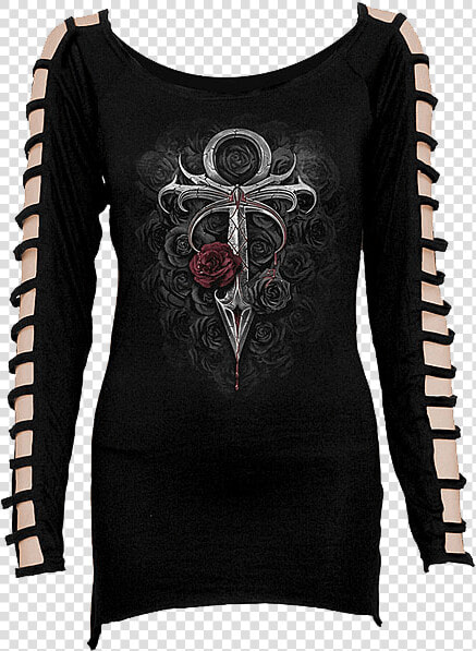 Vampires Kiss Womens Open Sleeve Shirt   T Shirt Damen Ärmel Cut Outs  HD Png DownloadTransparent PNG