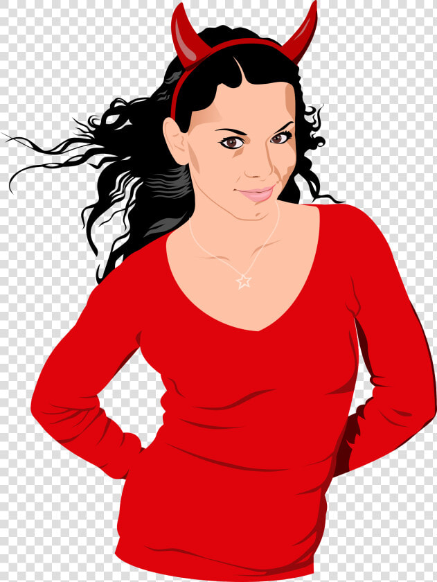 Devil Girl Clip Arts   Women Devil Red Cartoon  HD Png DownloadTransparent PNG