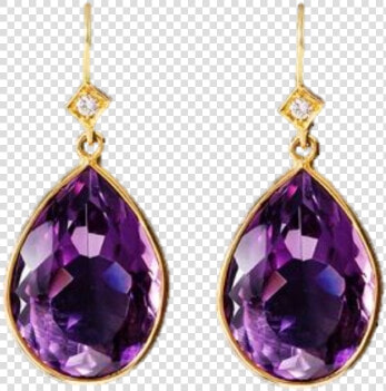 Amethyst  amp  Diamond Earrings   Earrings  HD Png DownloadTransparent PNG