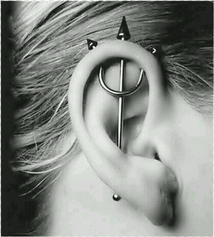 Trident Ear Piercing  HD Png DownloadTransparent PNG