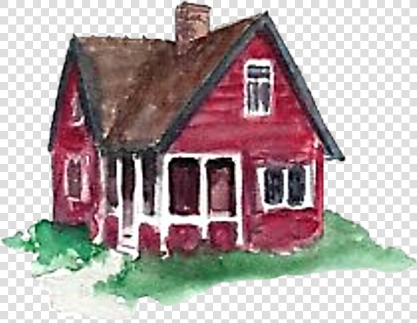  watercolor  house  cottage  home  homesweethome  red   House  HD Png DownloadTransparent PNG