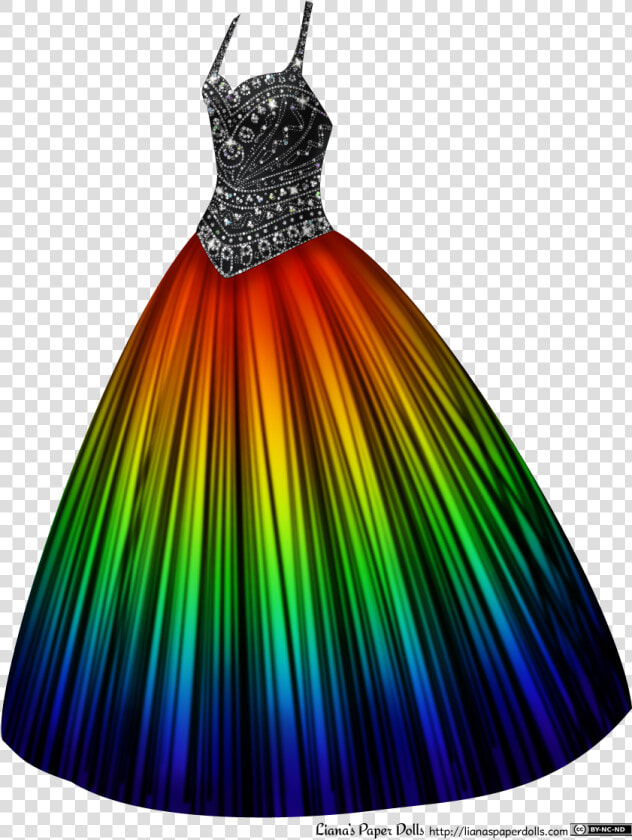 Drawn Costume Transparent   Rainbow Ball Gown  HD Png DownloadTransparent PNG