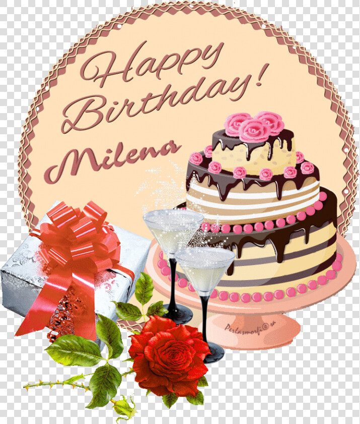 Buon Compleanno Milena   Happy Birthday Cake Png  Transparent PngTransparent PNG