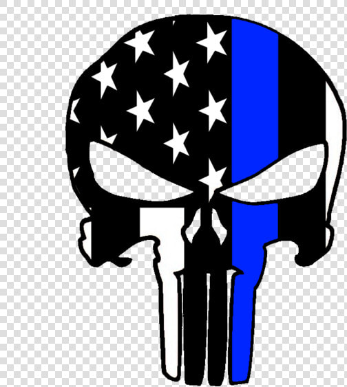 Punisher Svg Leo   Blue Line Punisher Skull Svg  HD Png DownloadTransparent PNG