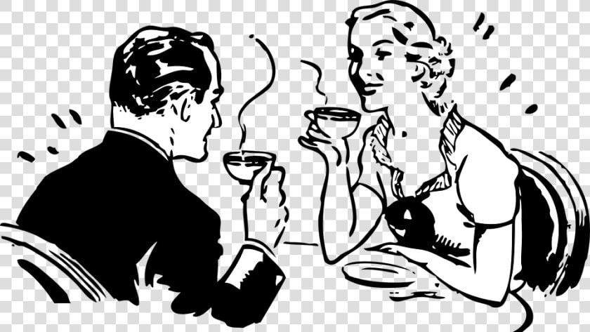 Couple  Drinking  Coffee  Drink  Beverage  Steaming   People Drinking Coffee Clipart  HD Png DownloadTransparent PNG