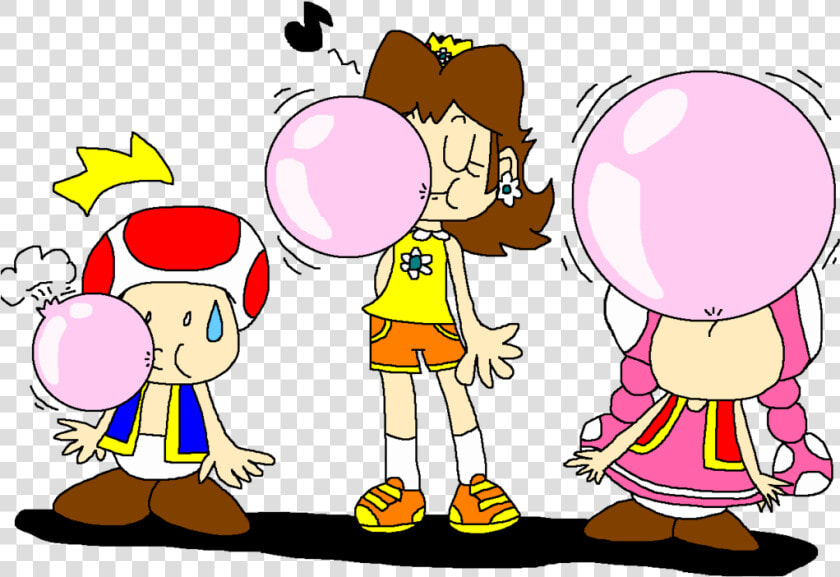 Cartoon clip Art animated With Character   Bubble Gum Toad And Toadette  HD Png DownloadTransparent PNG