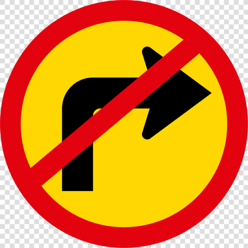 Transparent Blank Road Sign Png   Right Turn Ahead Prohibited Sign  Png DownloadTransparent PNG