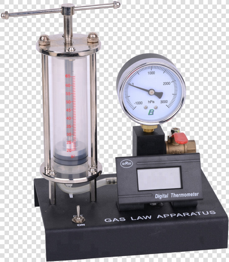 Boyle S Law Apparatus With Pressure Guage And Thermometer  HD Png DownloadTransparent PNG