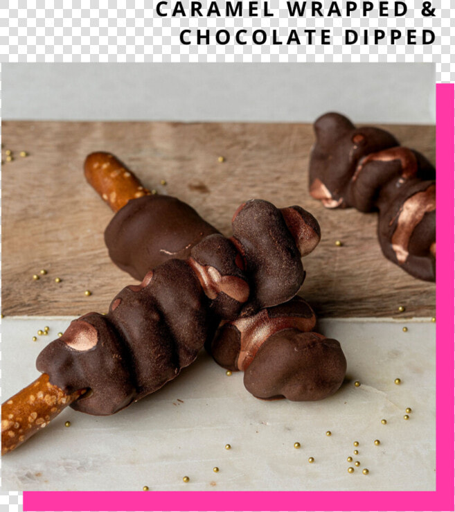 Carmel Wrapped And Chocolate Dipped Pretzels 4   Chocolate  HD Png DownloadTransparent PNG