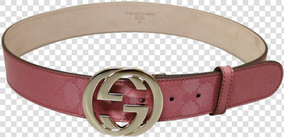 Gucci Women S Pink Gg Canvas Interlocking G Buckle   Gucci Interlocking G Belt Original  HD Png DownloadTransparent PNG