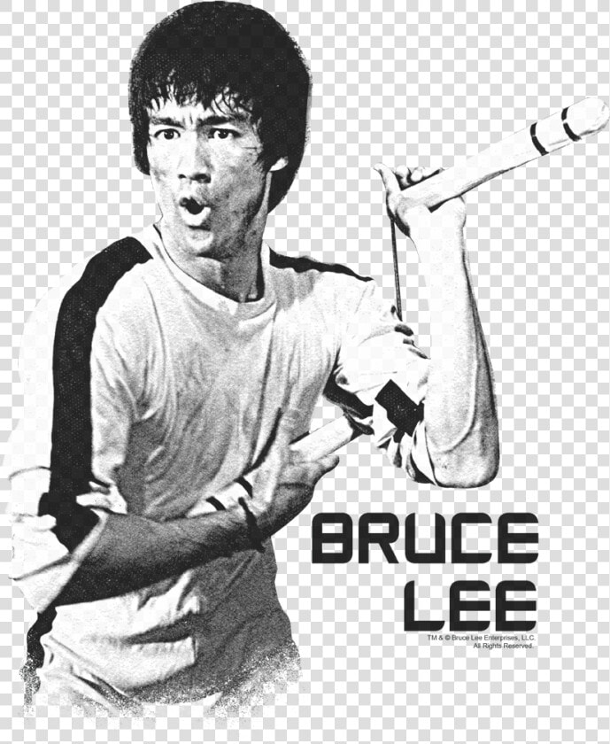 Bruce Lee With Nunchucks White  HD Png DownloadTransparent PNG