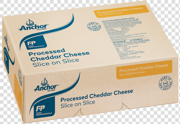 Anchor Slice On Slice Processed Cheddar Cheese   Carton  HD Png DownloadTransparent PNG