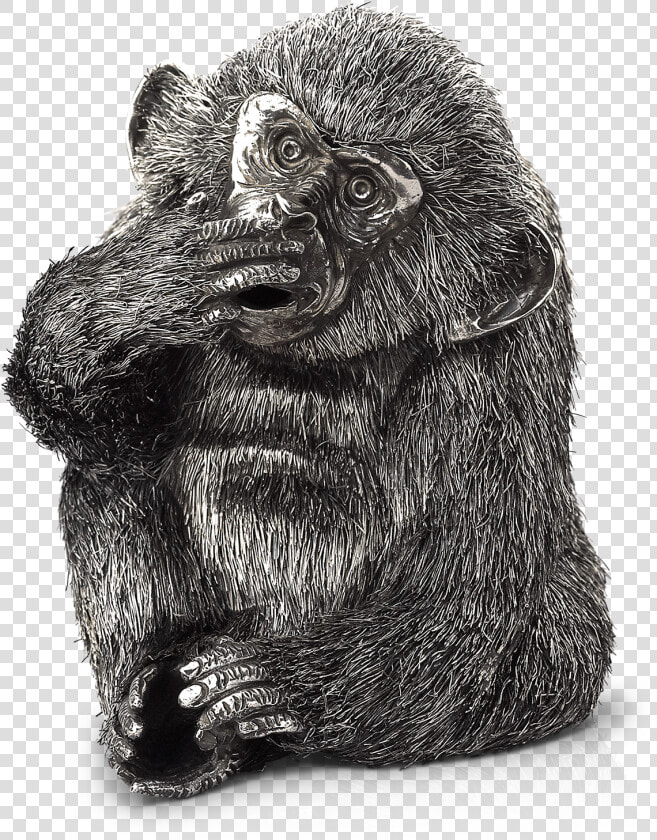 Speak No Evil Monkey   Gianmaria Buccellati Boar 1995 Silver  HD Png DownloadTransparent PNG